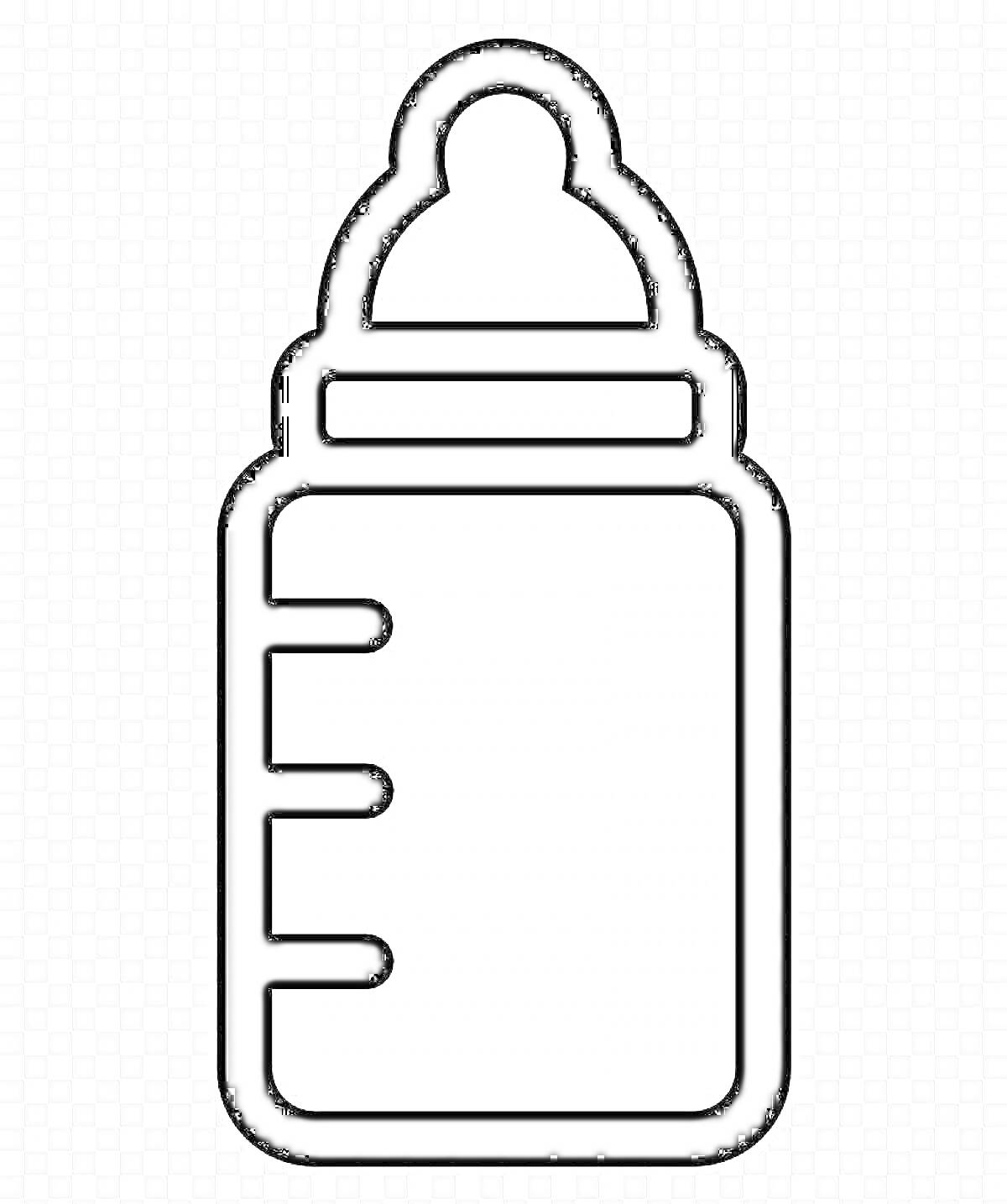 Раскраска Бутылочка с соской и мерными делениями