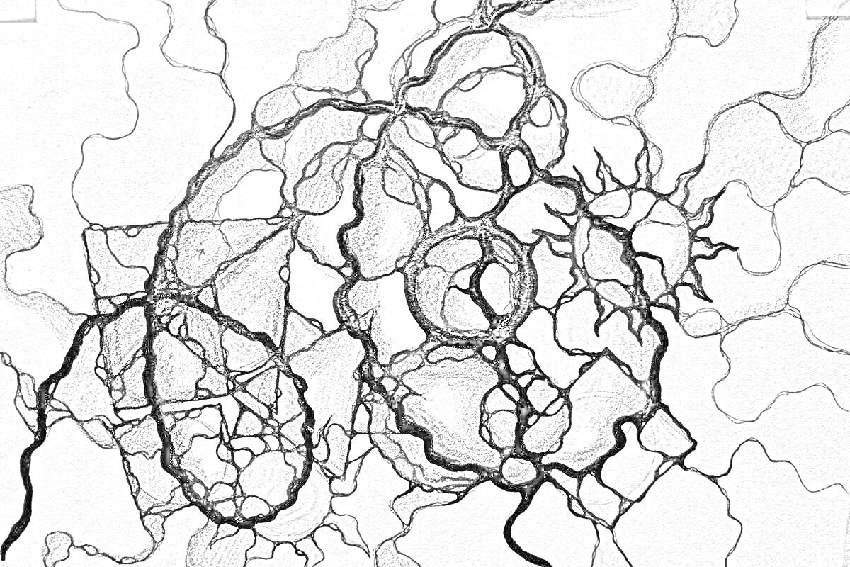 На раскраске изображено: Нейрографика, Линии, Узоры, Искусство, Абстракция