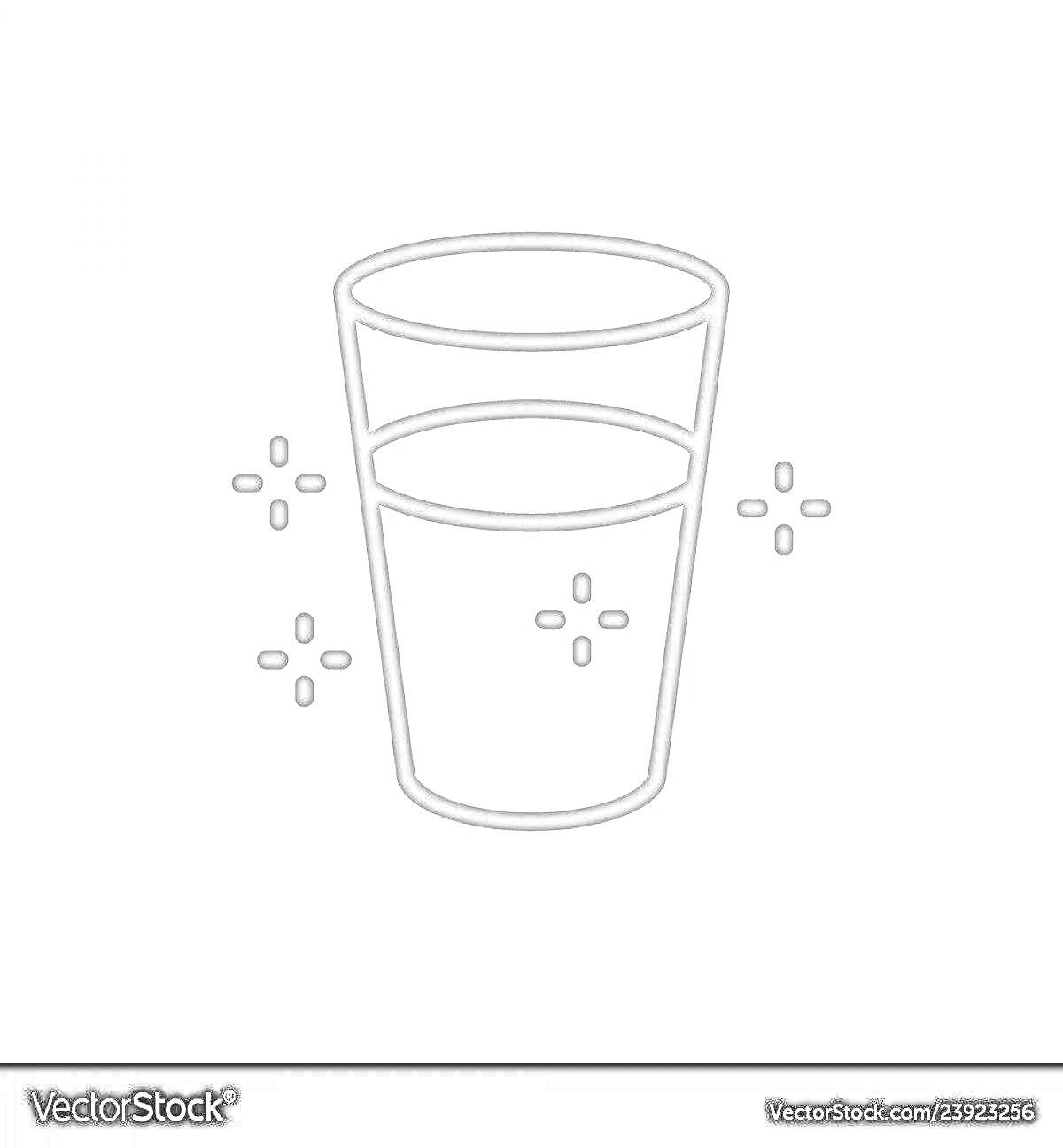 На раскраске изображено: Стакан, Вода, Напиток, Контурные рисунки