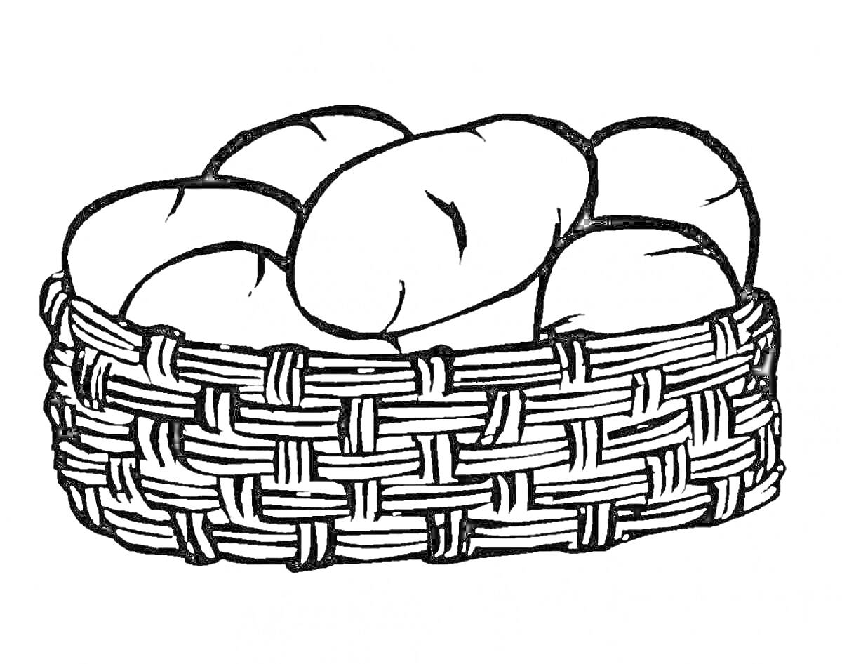 Раскраска Корзина с картофелем