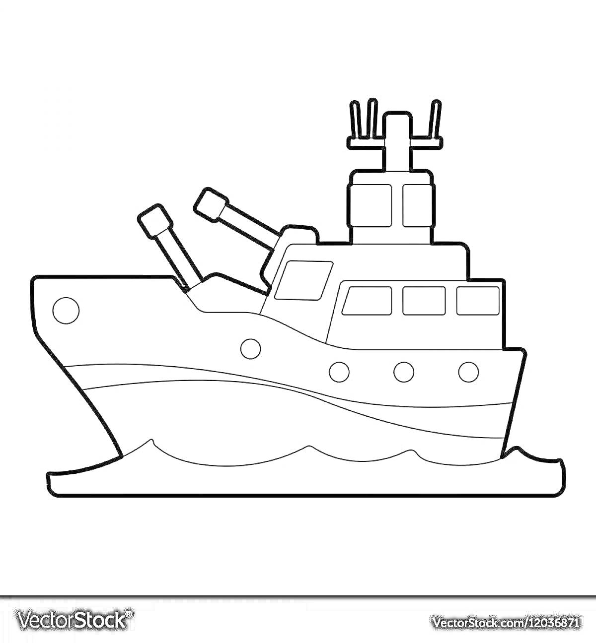 На раскраске изображено: Корабль, Море, Судно, Линия рисунка