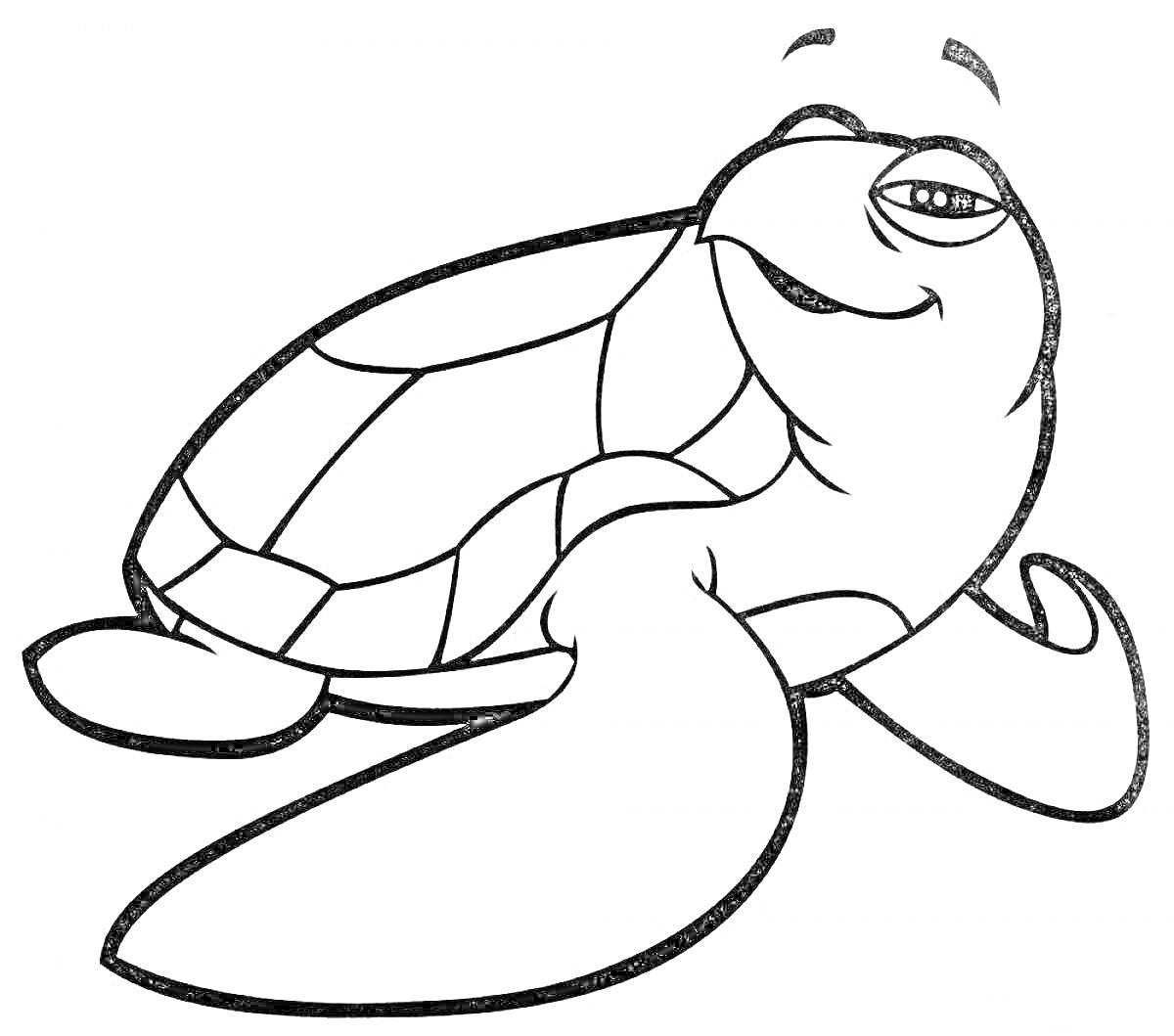 На раскраске изображено: Панцирь, Морская черепаха, Животные, Для детей, Черепаха