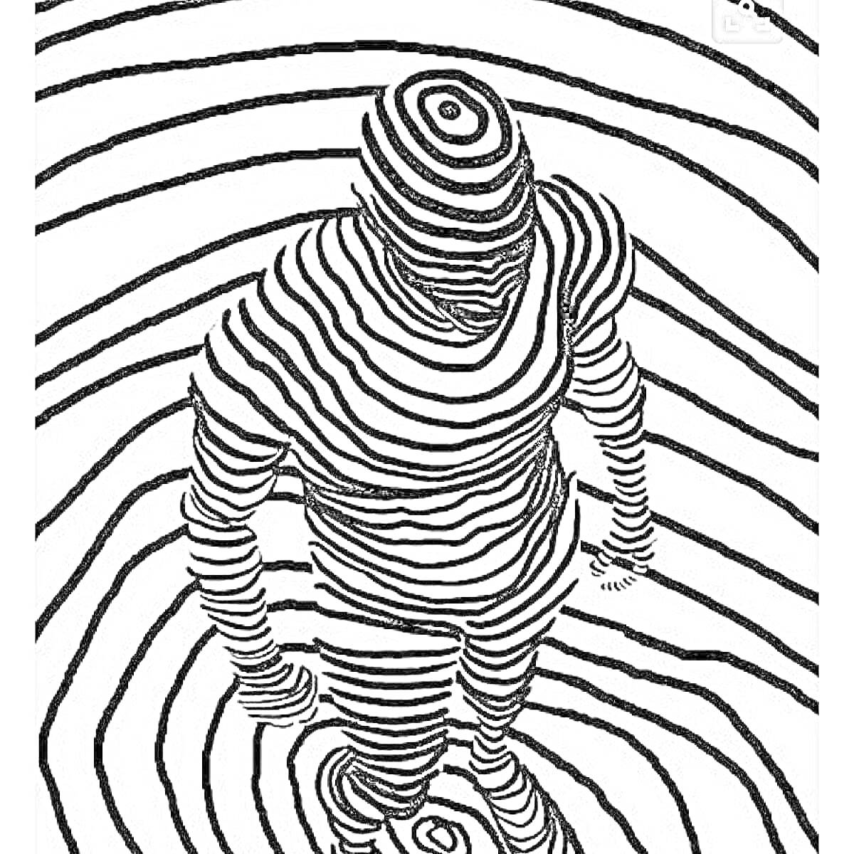 На раскраске изображено: Человек, Оптическая иллюзия, Абстракция