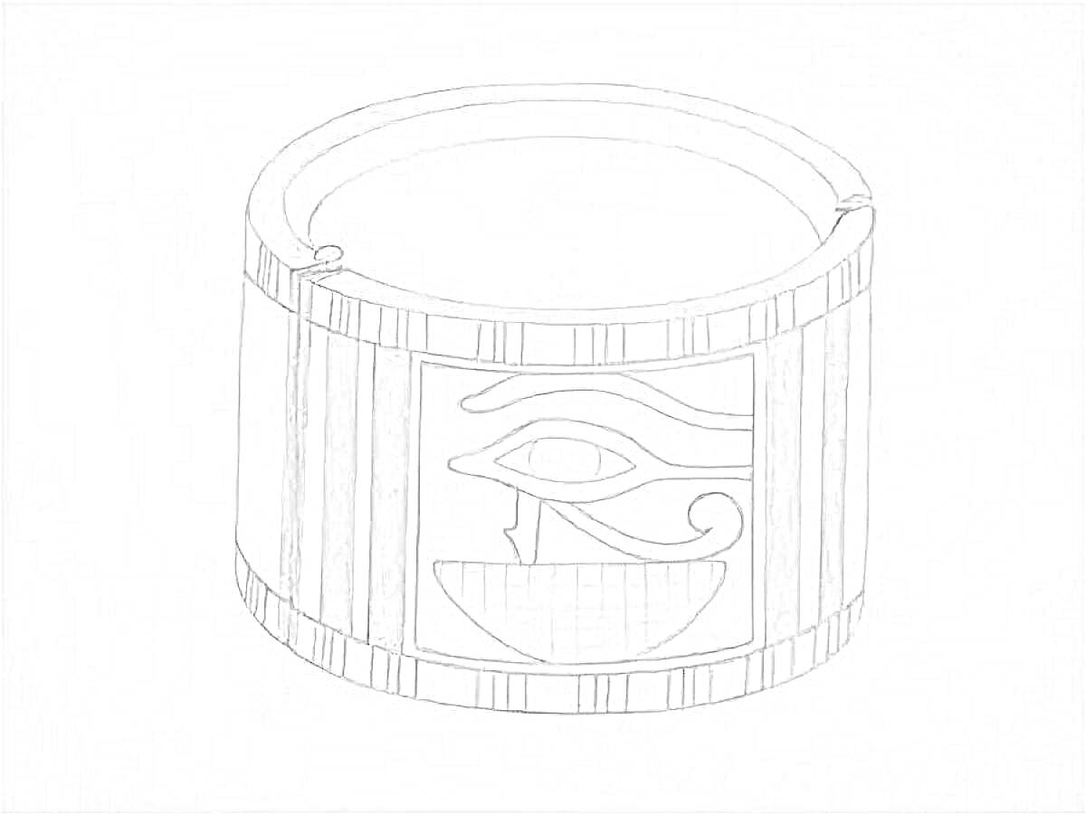 На раскраске изображено: Браслет, Глаз Уаджета, Египетские символы, Геометрические узоры, Древний Египет