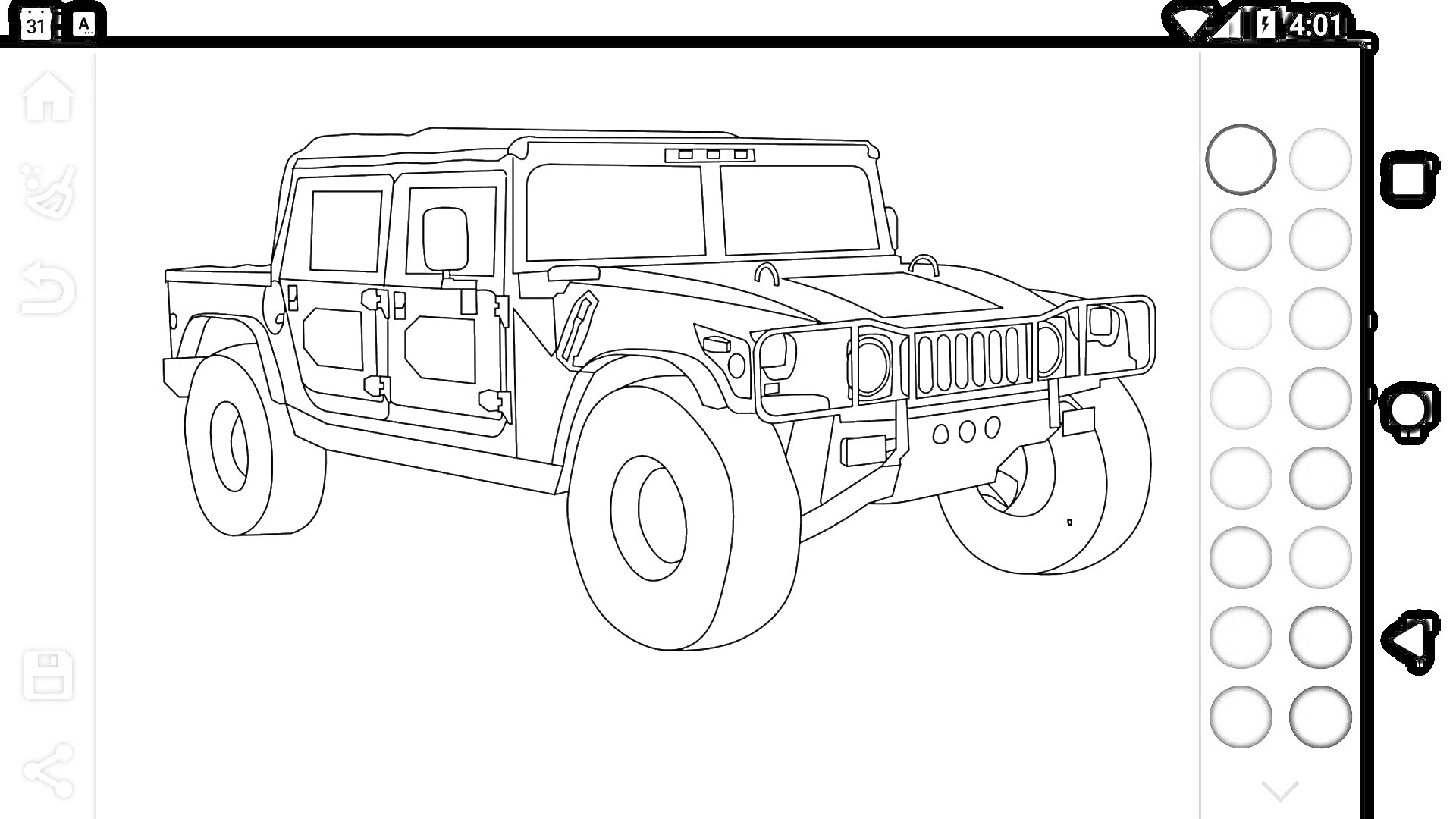 Раскраска Раскраска - автомобиль Хаммер