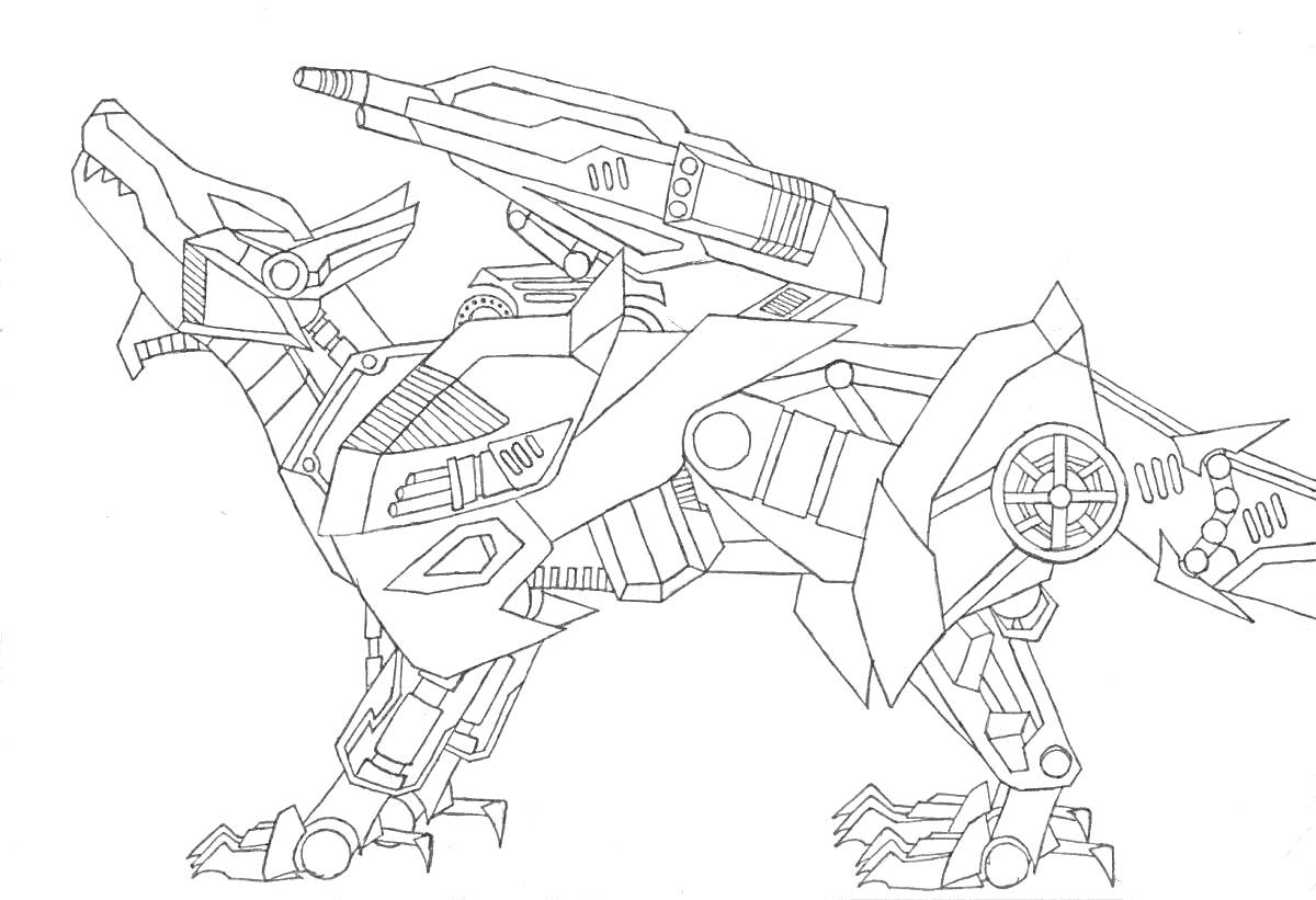 На раскраске изображено: Дикие скричеры, Робот, Оружие, Крылья, Механический дракон