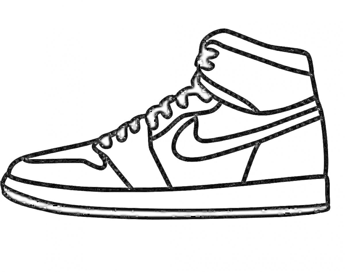 На раскраске изображено: Nike, Обувь, Спортивная обувь, Спортивный стиль