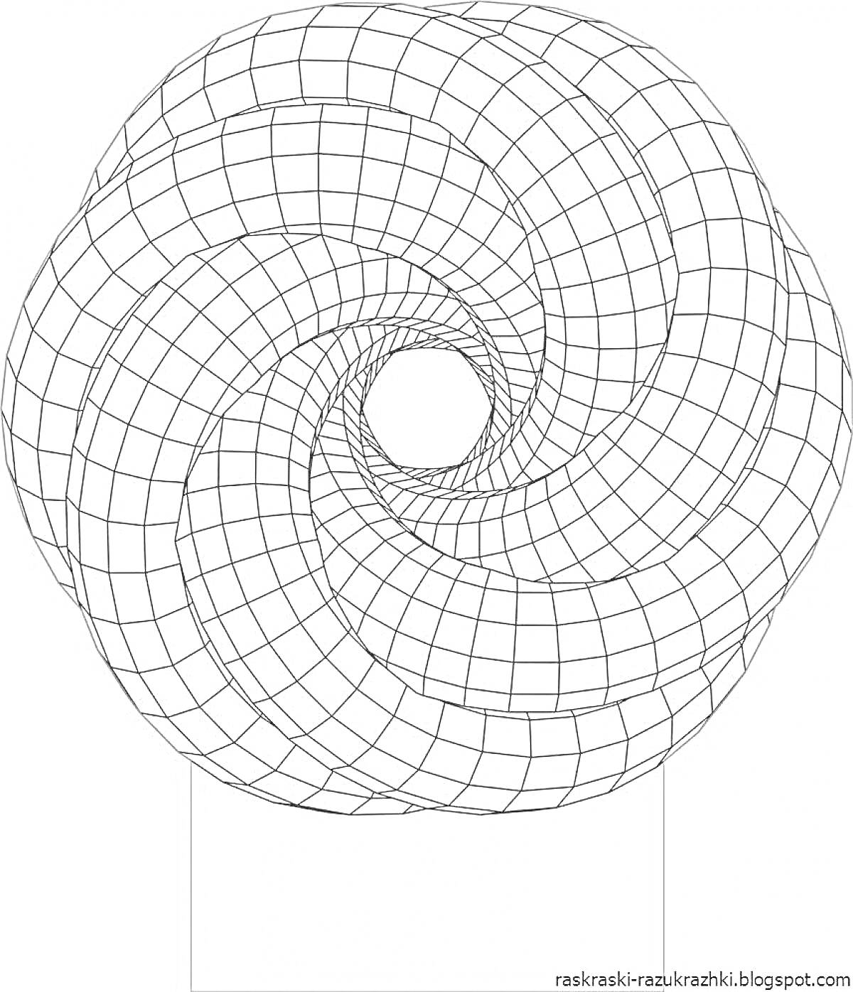 Раскраска Спиральная сеть на круговой основе