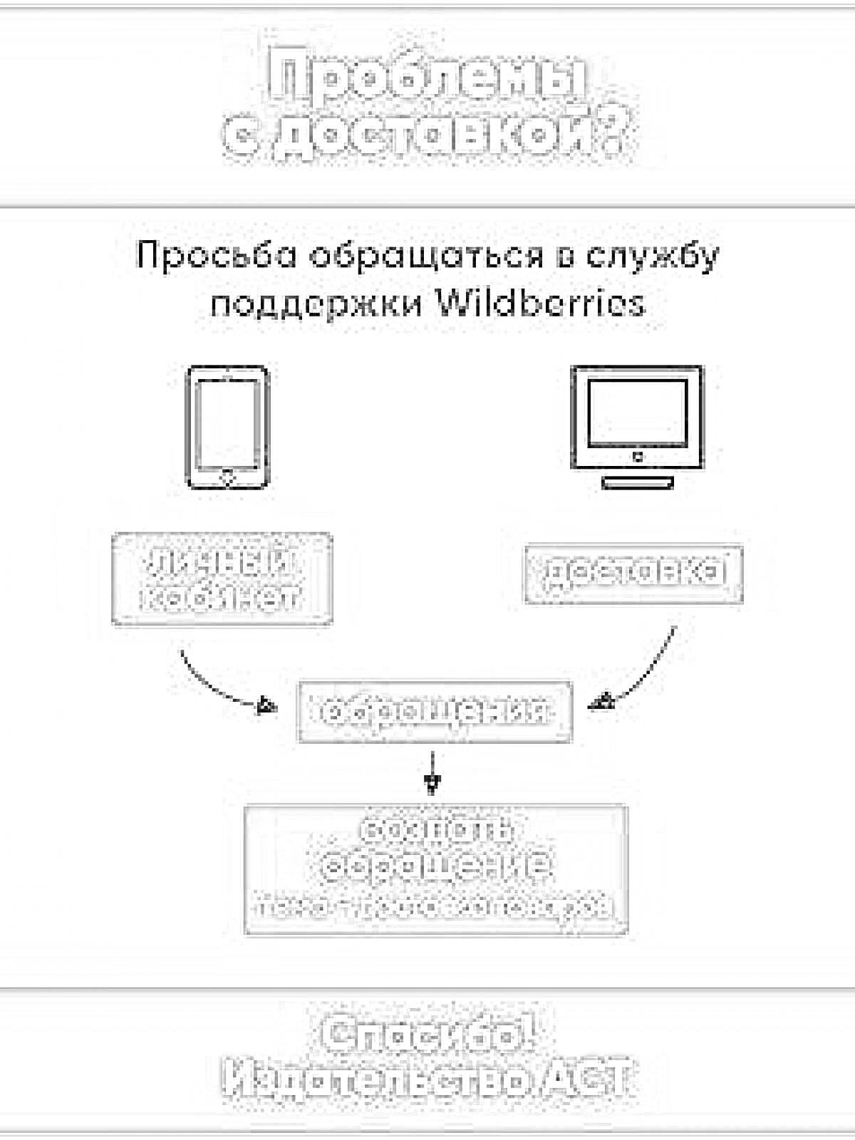 На раскраске изображено: Доставка, Wildberries