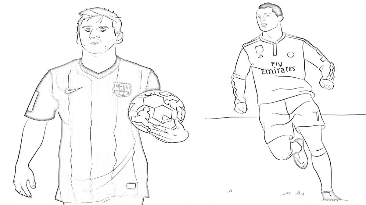 На раскраске изображено: Футболист, Спорт, Бег, Футбольная форма