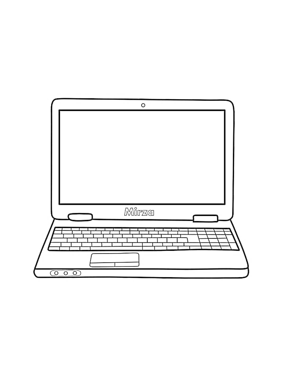 На раскраске изображено: Ноутбук, Клавиатура, Экран, Кнопки, Техника, Гаджеты, Контурные рисунки, Устройства