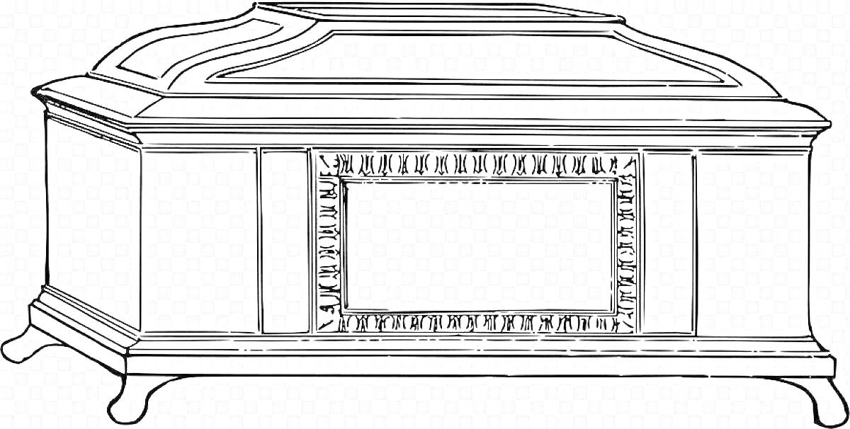 Шкатулка с узором и декоративными ножками