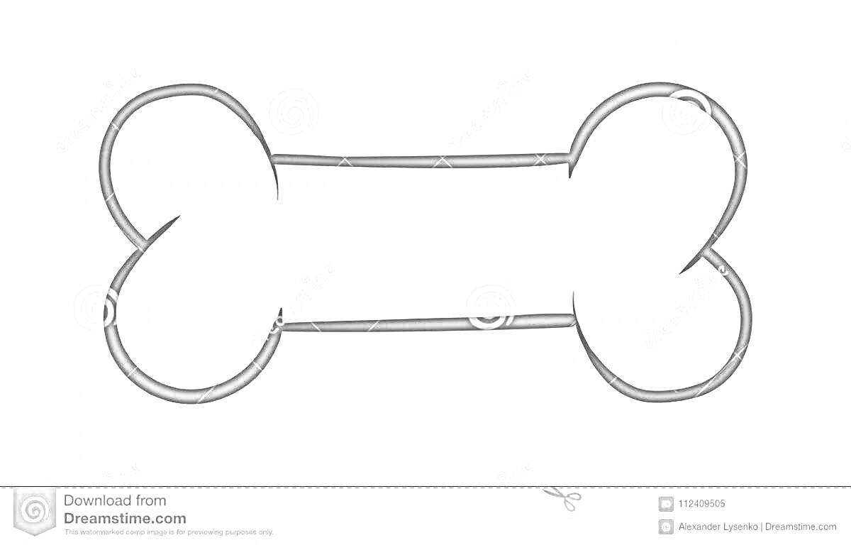 Раскраска Контур косточки для собаки