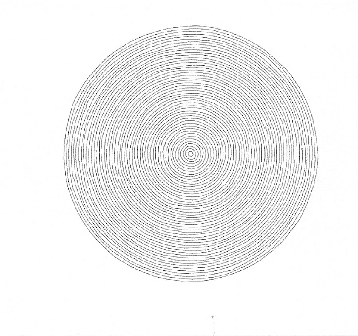 Раскраска Спиральная раскраска в форме круга с концентрическими линиями.