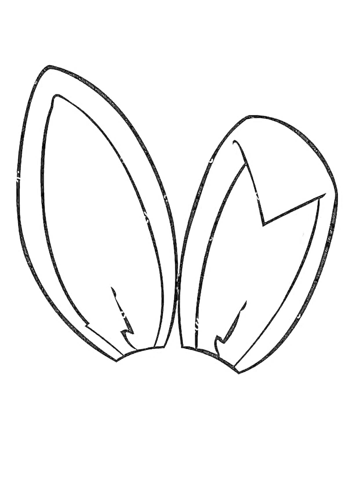 Раскраска Раскраска с двумя большими ушами кролика