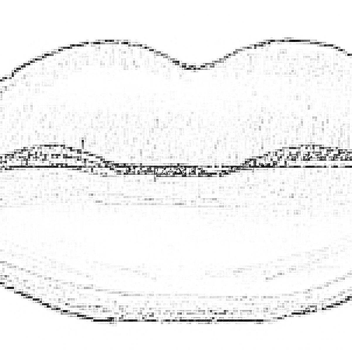 Раскраска Фигура для раскраски - губы в черно-белом формате