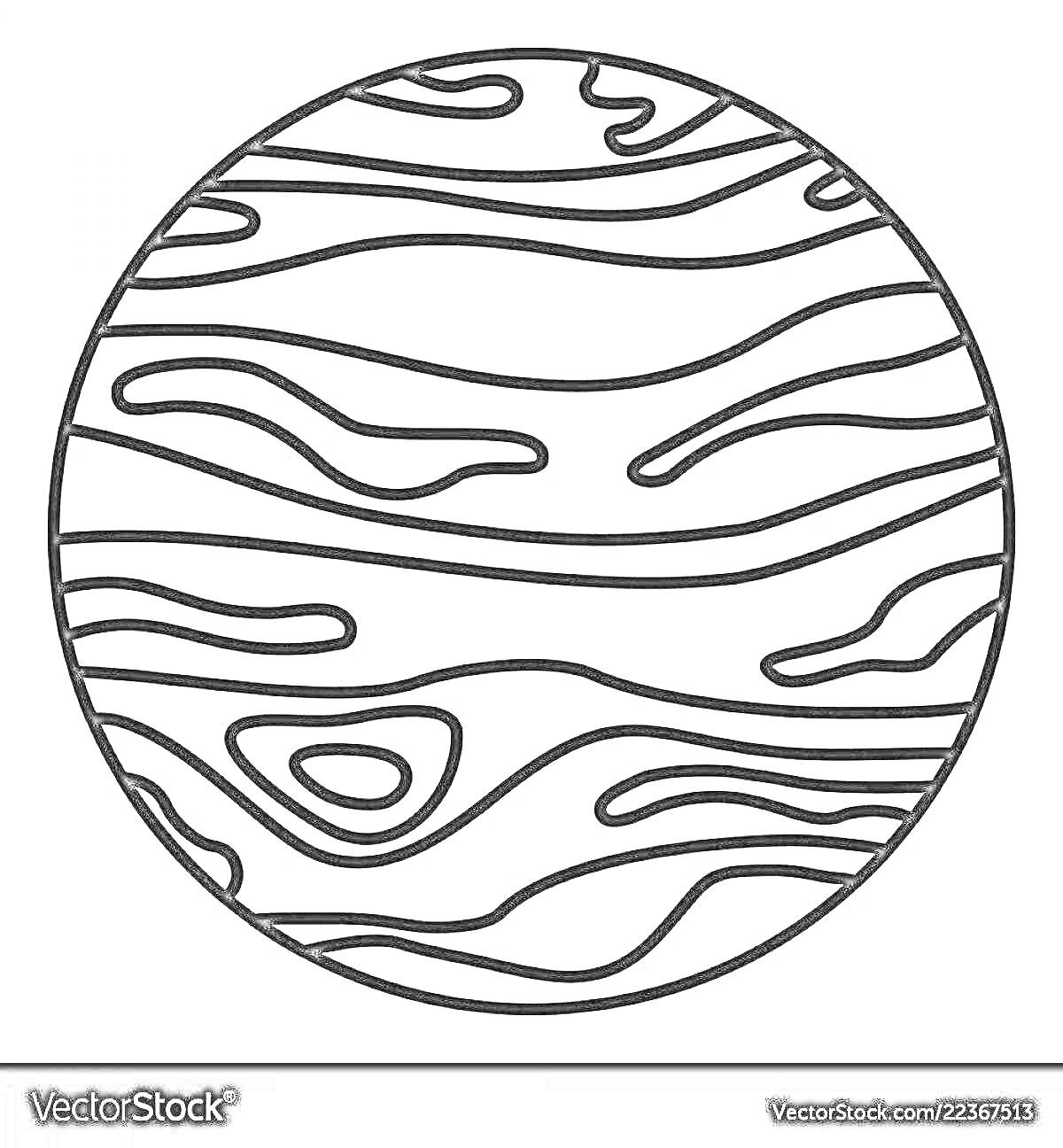 Раскраска Планета Венера с волнистыми узорами