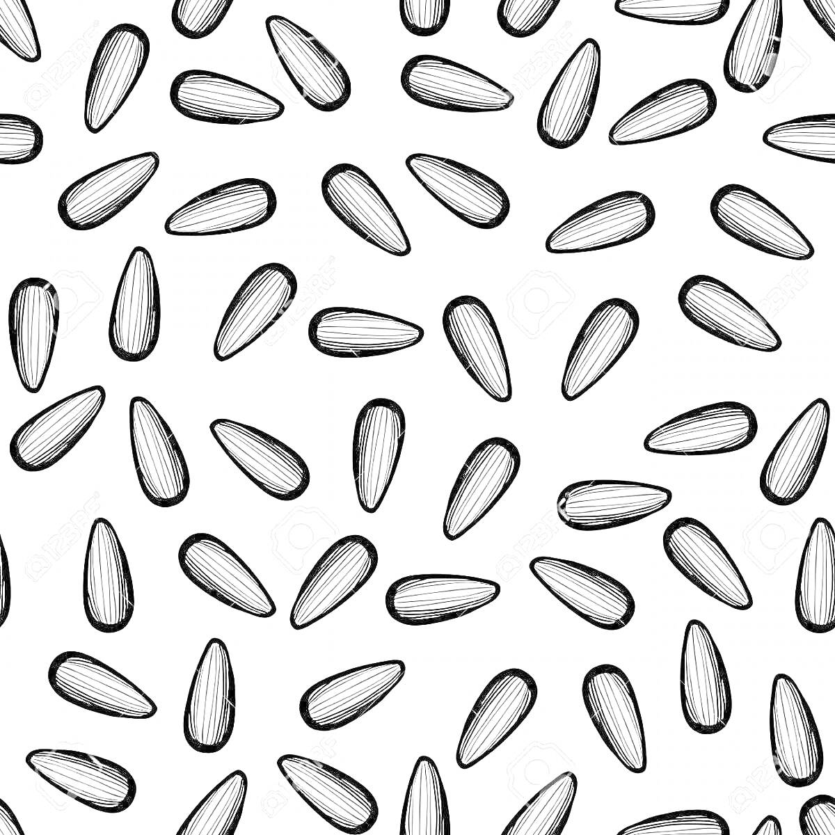 Раскраска Абстрактный узор с подсолнуховыми семечками