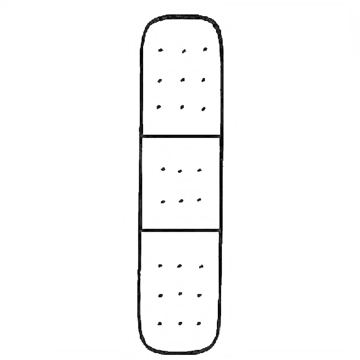 Раскраска Пластырь с тремя частями и дырочками