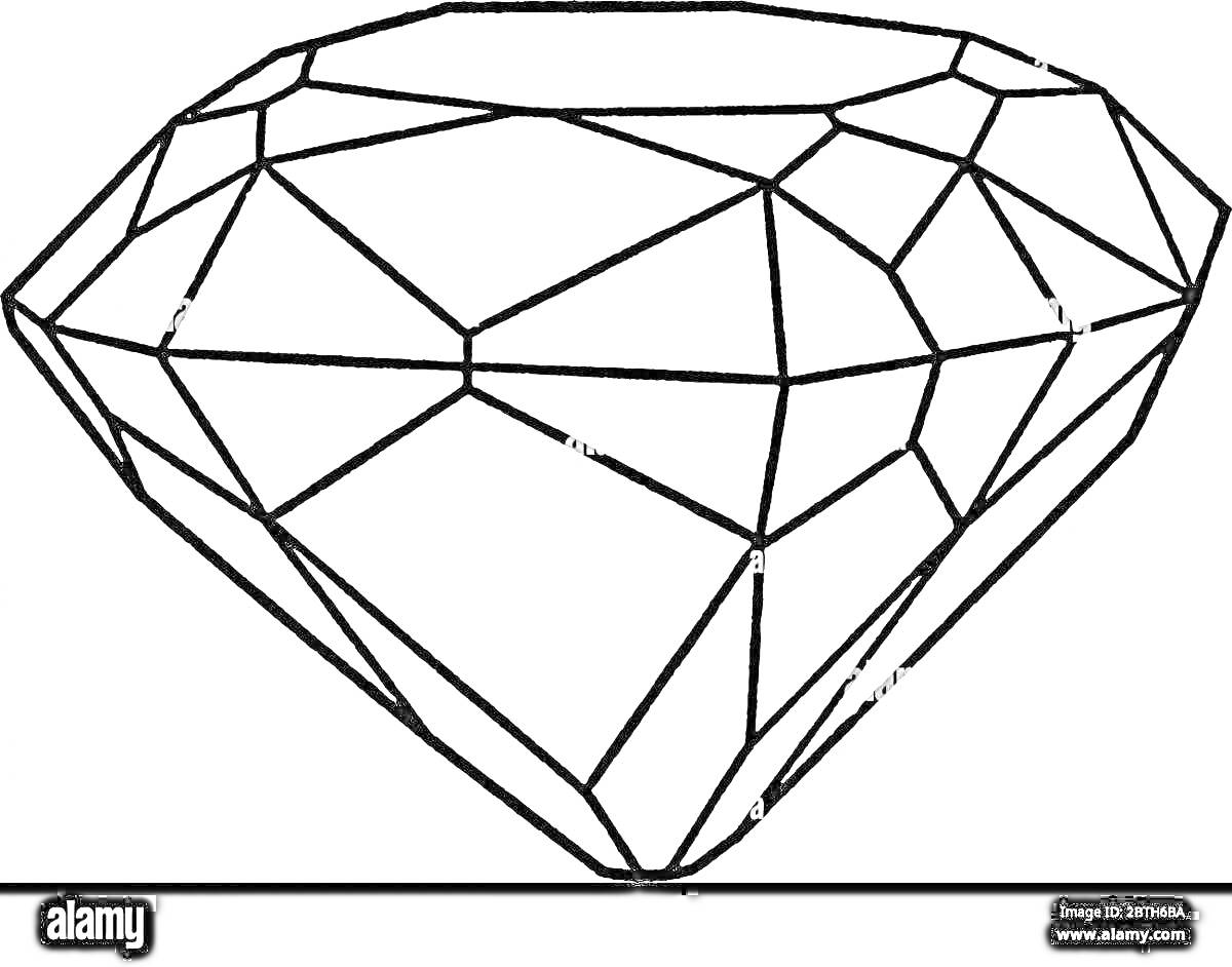 Алмаз с гранями - раскраска для детей