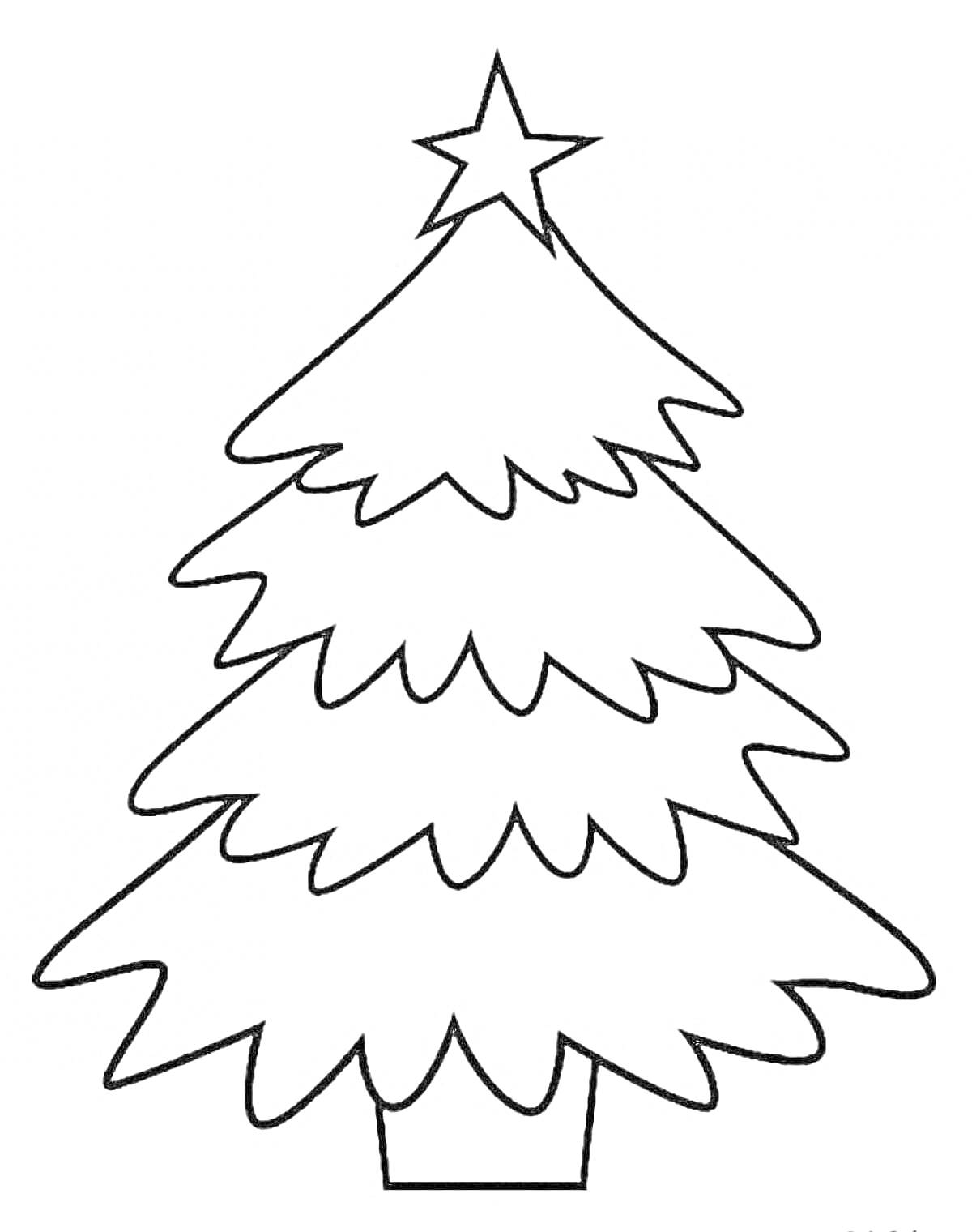 На раскраске изображено: Новогодняя ёлка, Рождественская елка, Звезды, Елки