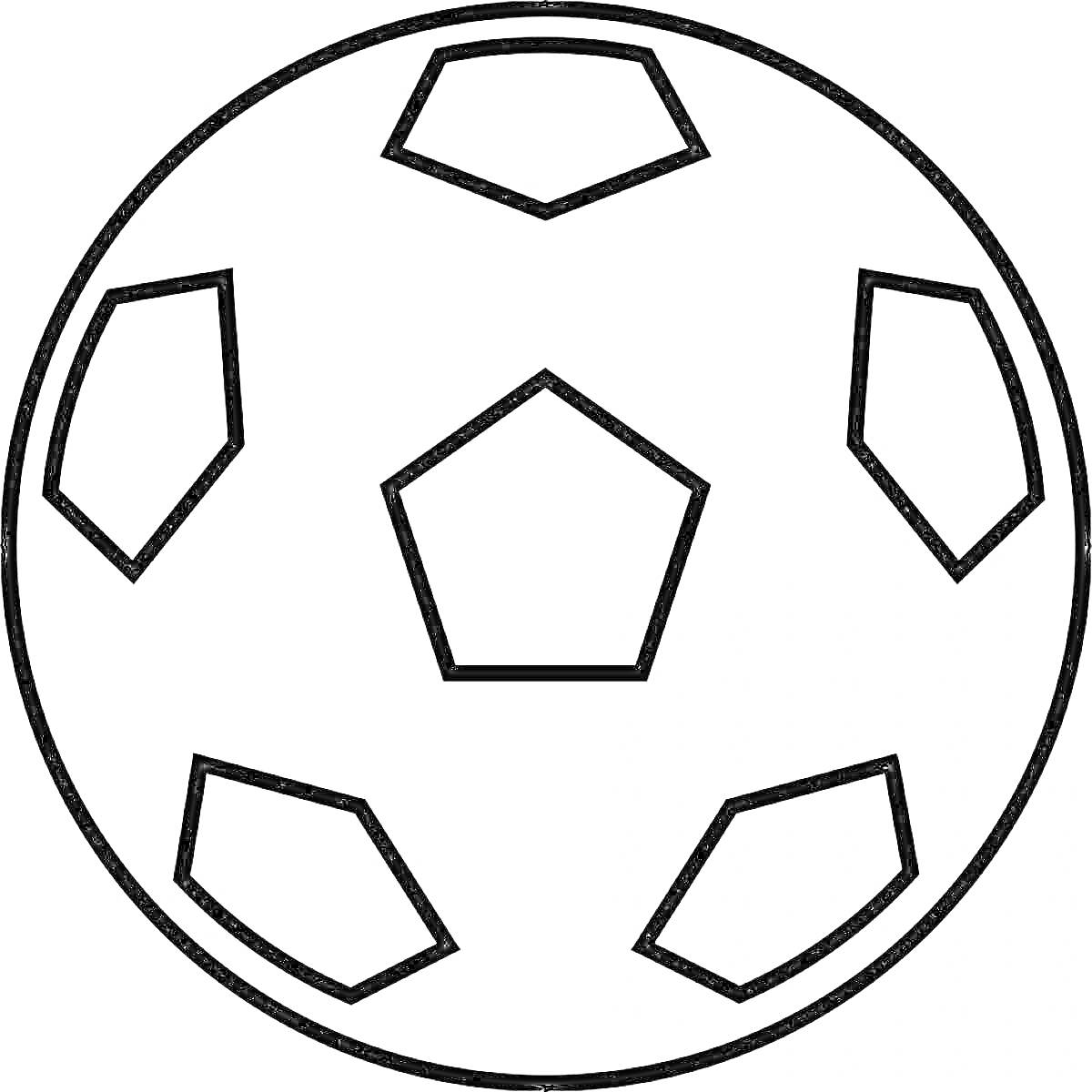 На раскраске изображено: Футбол, Геометрия, Спорт, Пятиугольник, Контурные рисунки, Мячи, Шестиугольники