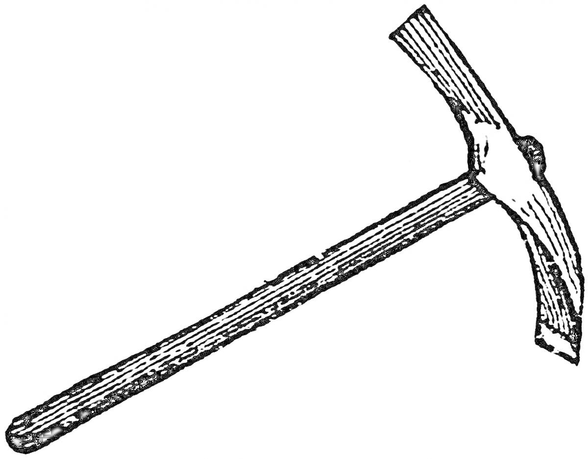 Раскраска Кирка с деревянной рукоятью и металлическим наконечником