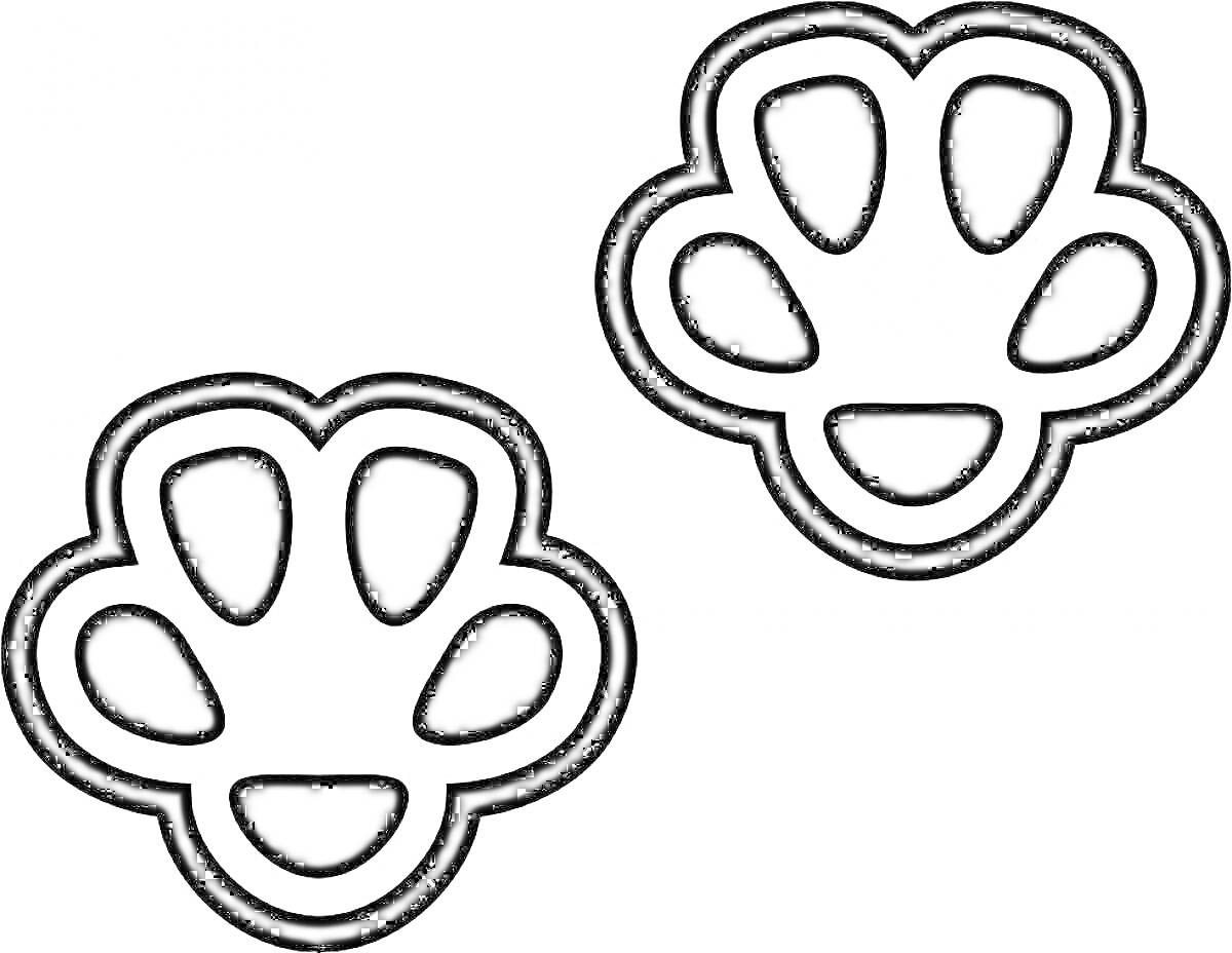 Раскраска Две лапки котика