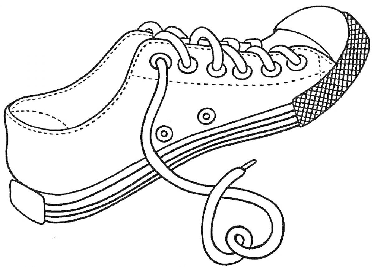 Раскраска Кеды с шнурками на толстой подошве