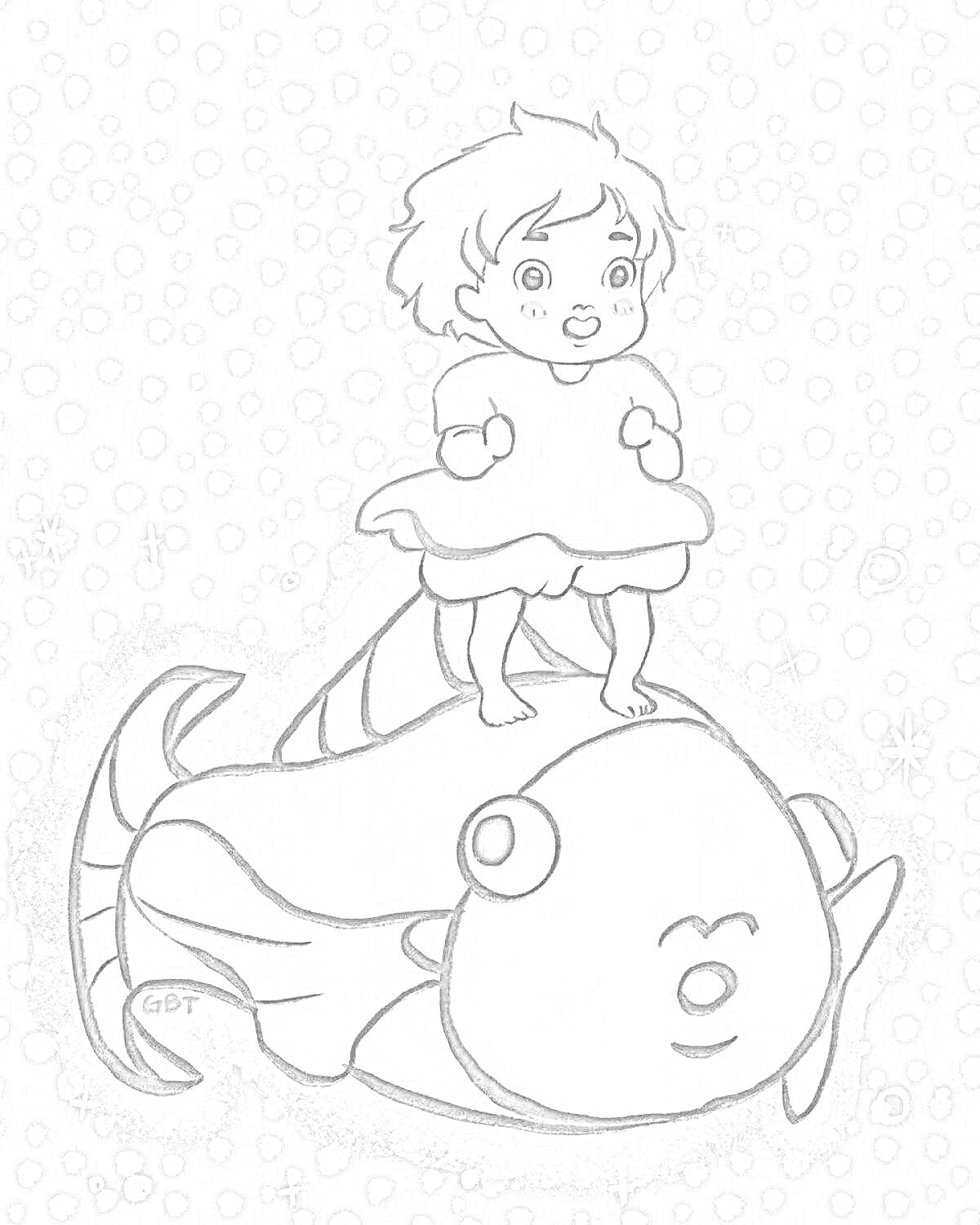На раскраске изображено: Рыба, Подводный мир, Морские звезды