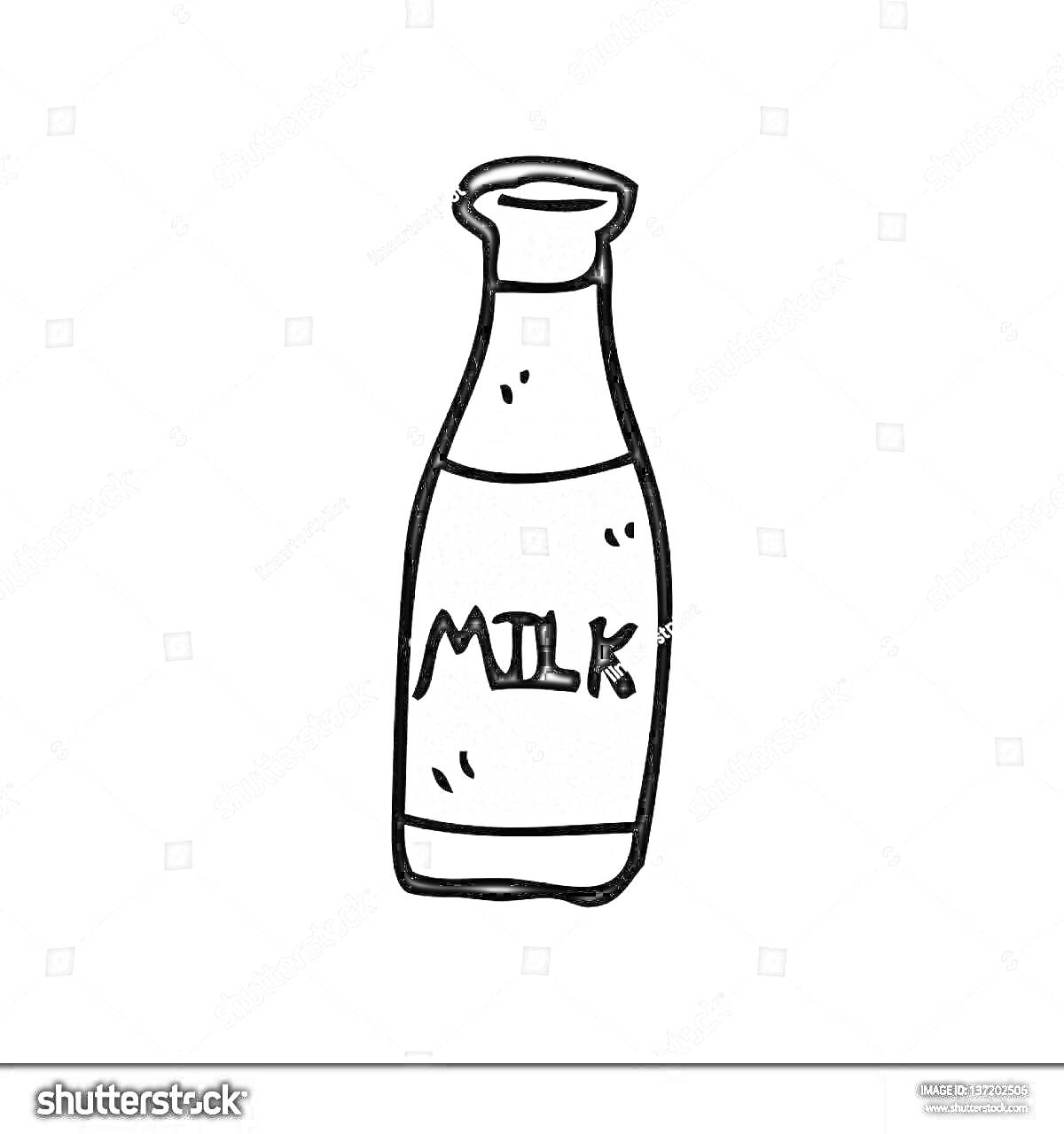 Раскраска Бутылка с надписью MILK