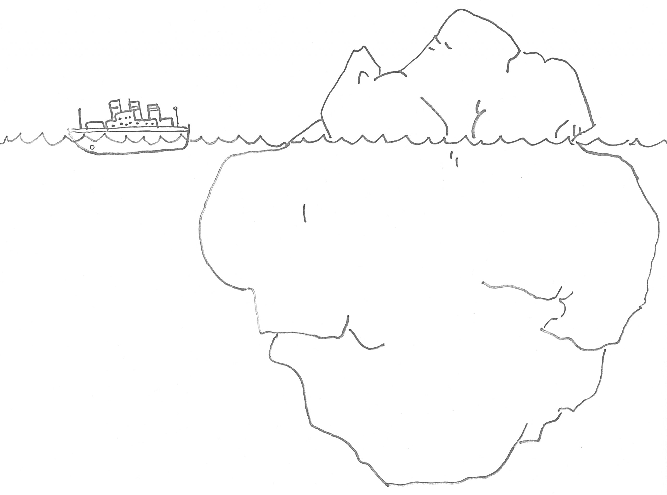 Раскраска Лайнер на фоне айсберга