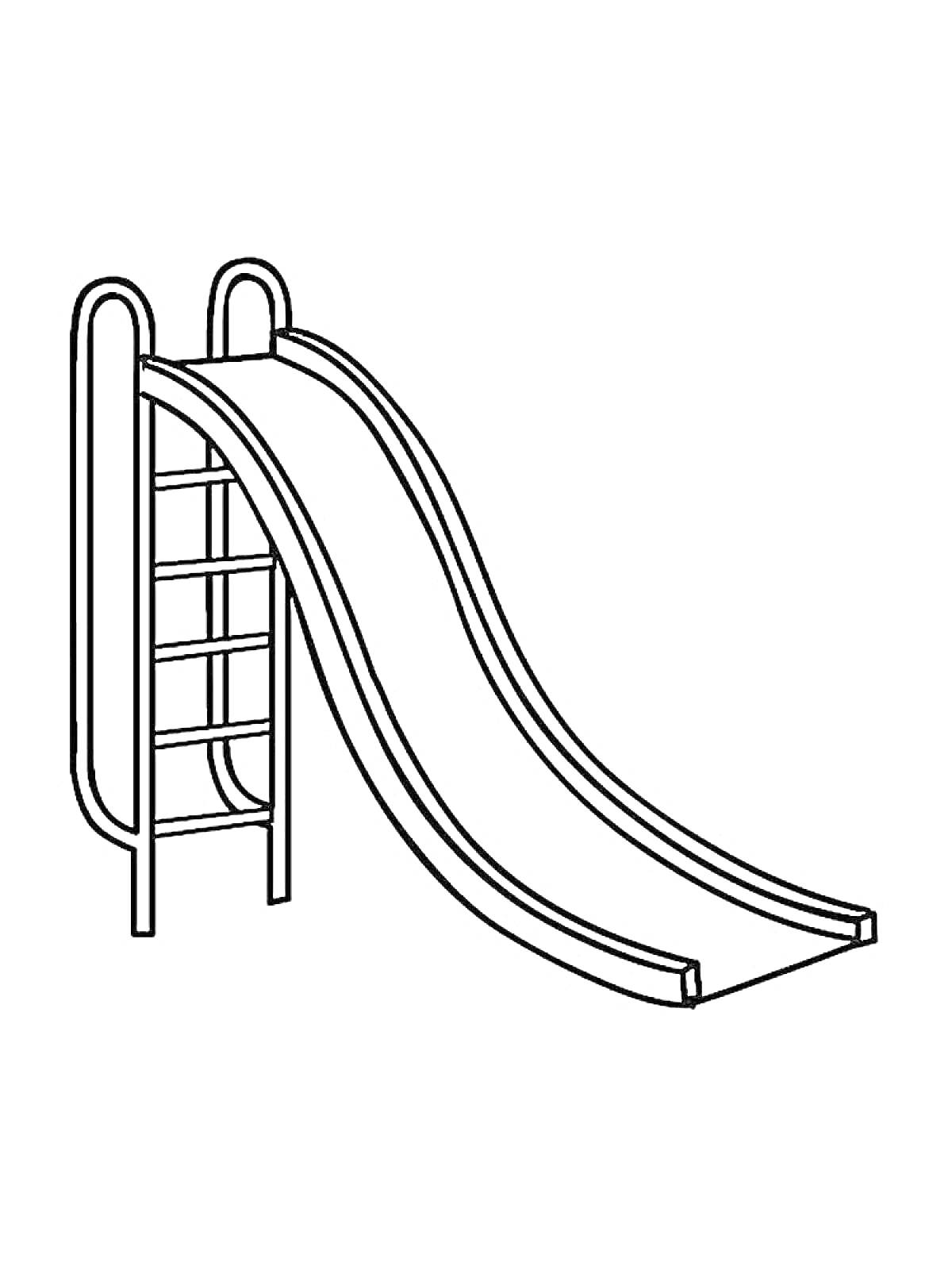 Раскраска Горка с лестницей для детей