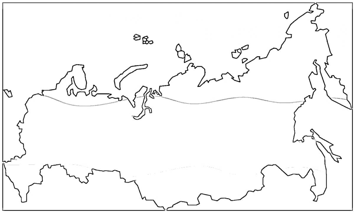 На раскраске изображено: Карта, Россия, География, Границы