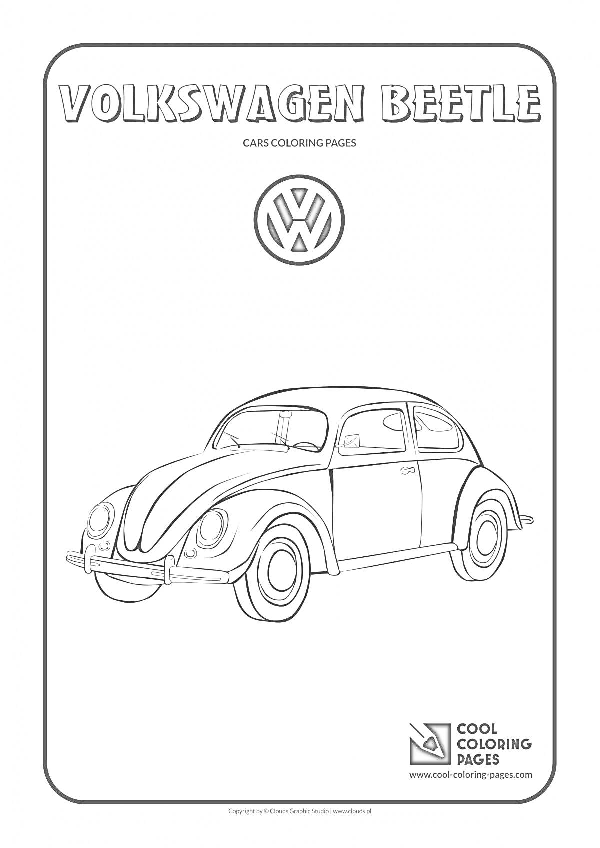 На раскраске изображено: Volkswagen, Фольксваген, Надпись