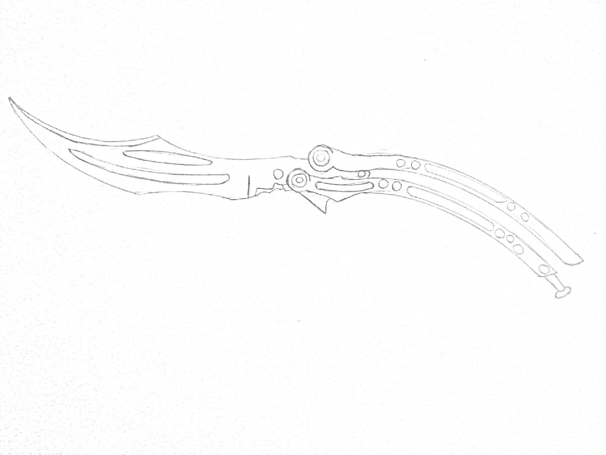 На раскраске изображено: Standoff 2, Оружие, Изогнутое лезвие, Нож