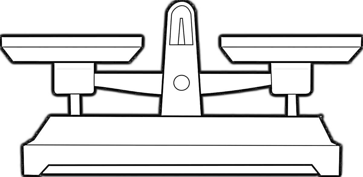 Раскраска Весы с двумя чашами и стрелочным индикатором