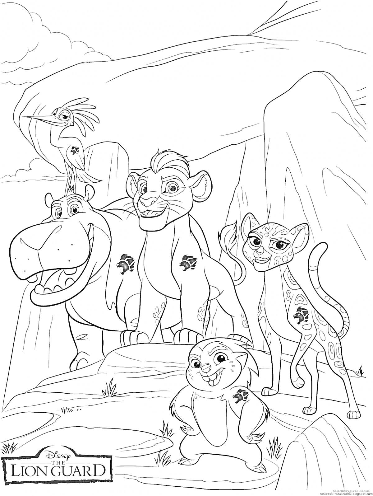 На раскраске изображено: Животные, Гепард, Тапир, Цапля, Барсук, Природа