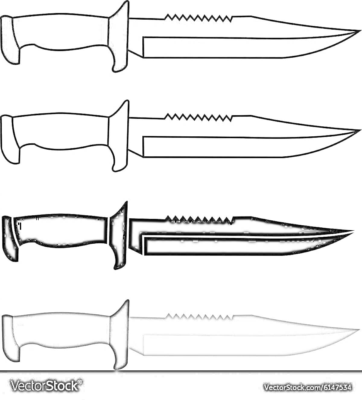 На раскраске изображено: Нож, Оружие, Клинок, Лезвие