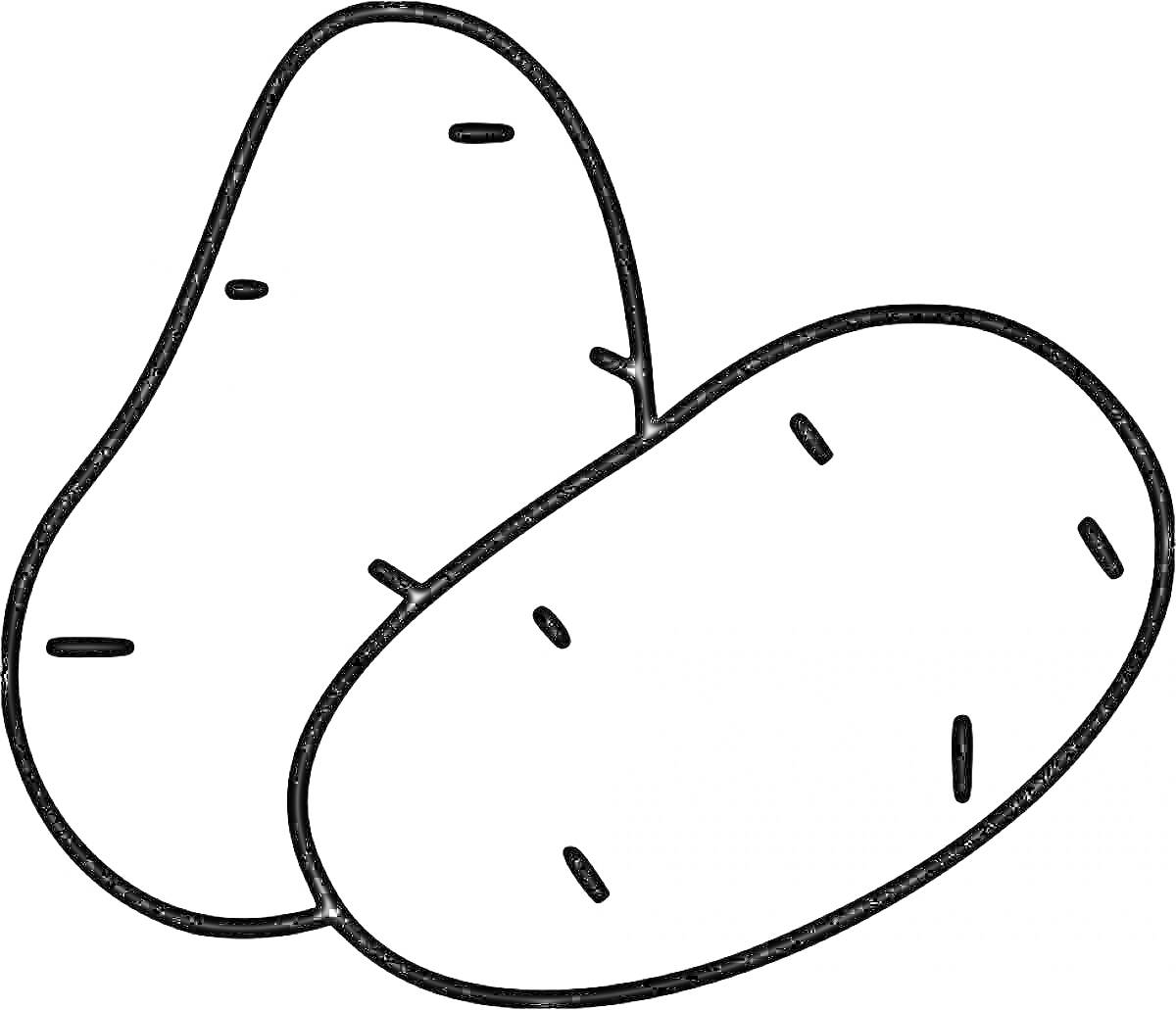 Раскраска Две картофелины