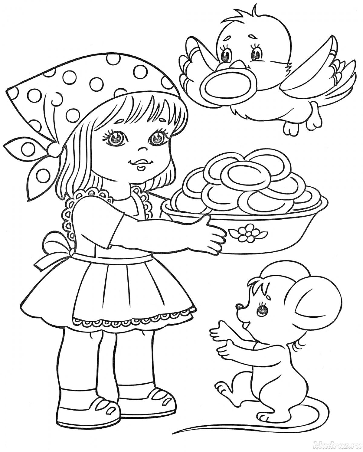 На раскраске изображено: Масленица, Девочка, Традиции, Еда