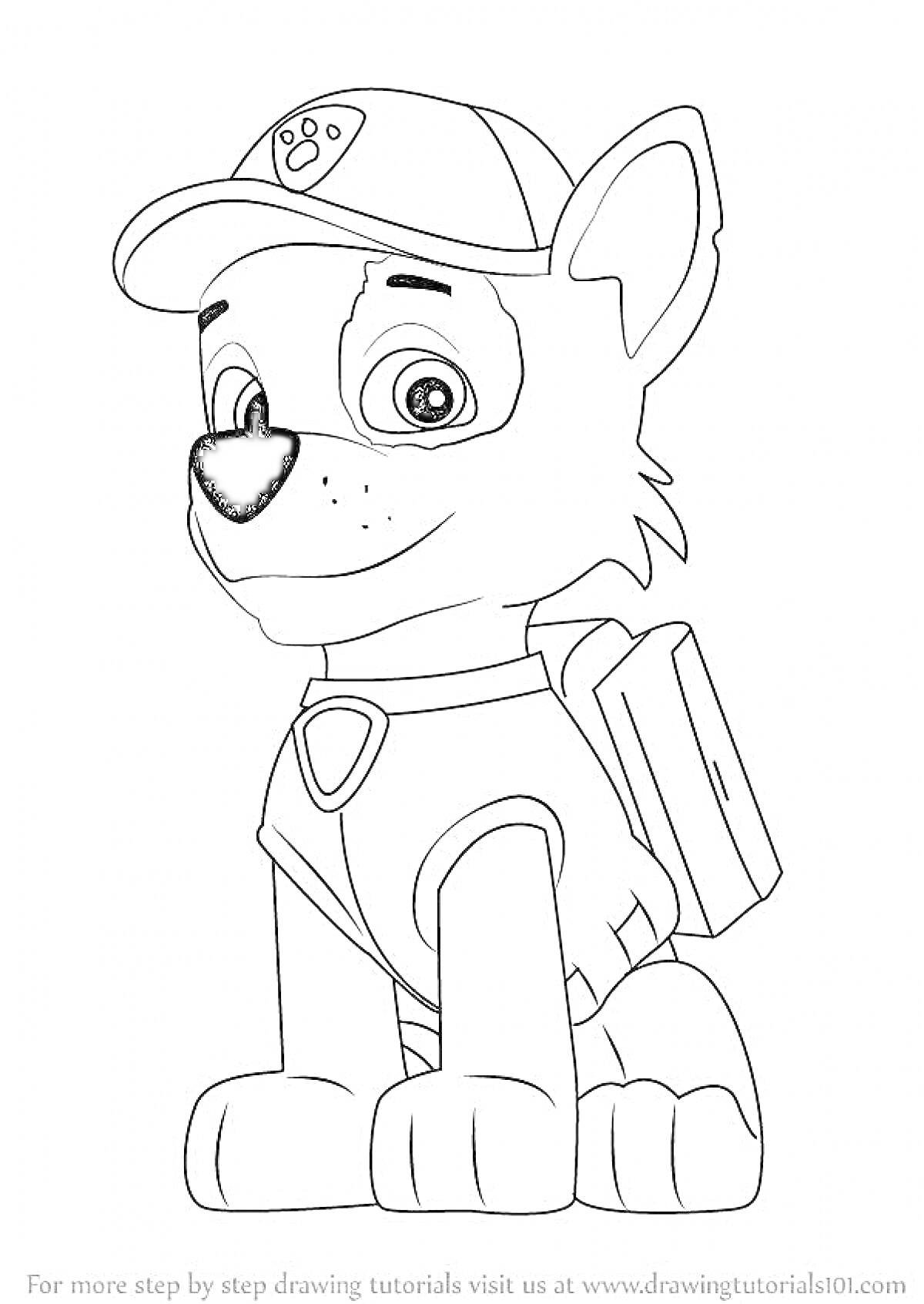 На раскраске изображено: Бейсболка, Рюкзак