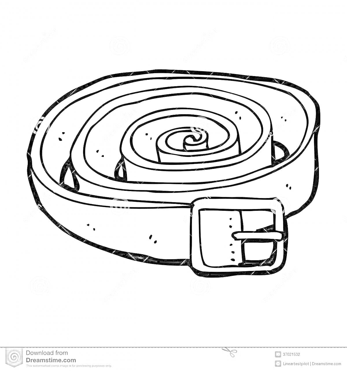 На раскраске изображено: Спираль, Пряжка, Ремень