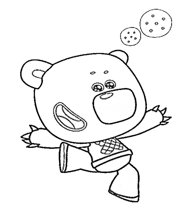 Раскраска Медвежонок из мультфильма 