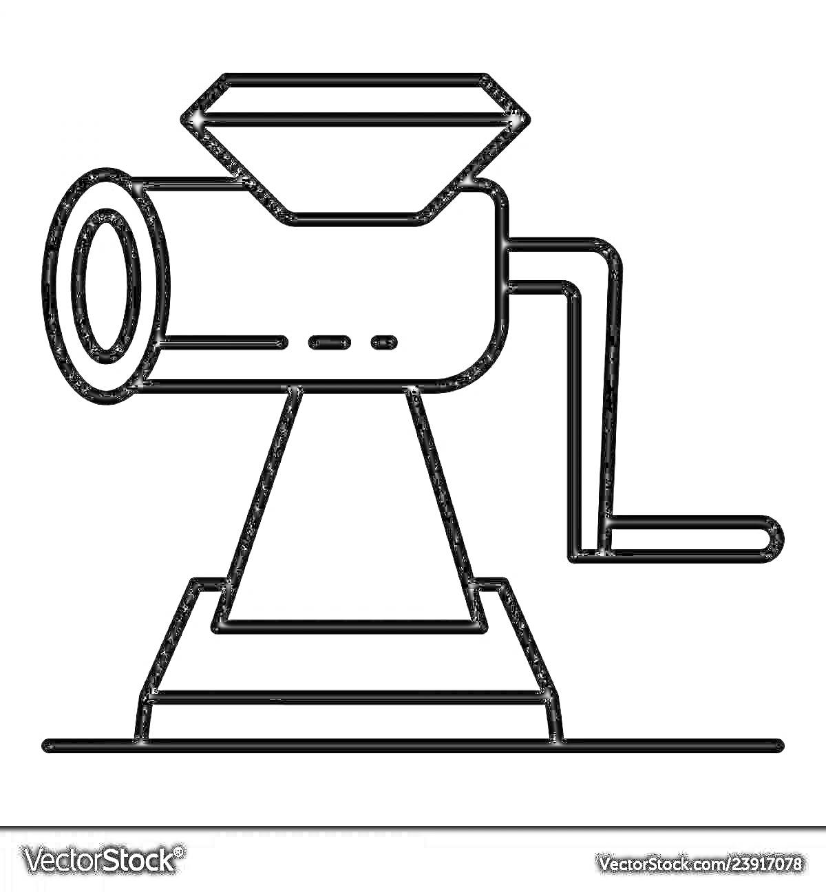 Раскраска Мясорубка с ручкой на подставке
