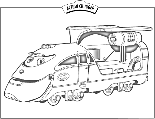 Раскраска Чаггингтон - Акшен Чаггер с турбинным двигателем