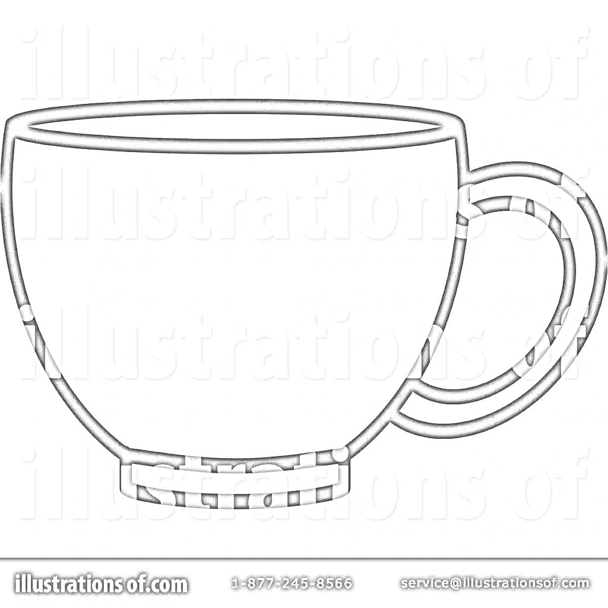 Раскраска Детализированный шаблон чашки с ручкой