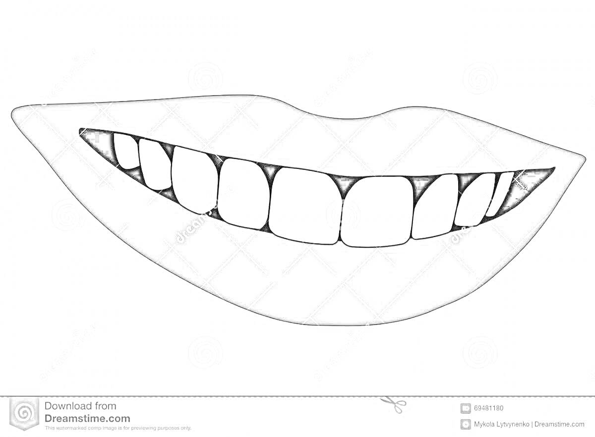 Улыбающийся рот с зубами