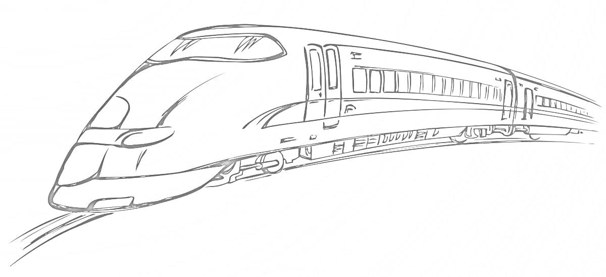 высокоскоростной поезд на железнодорожных рельсах