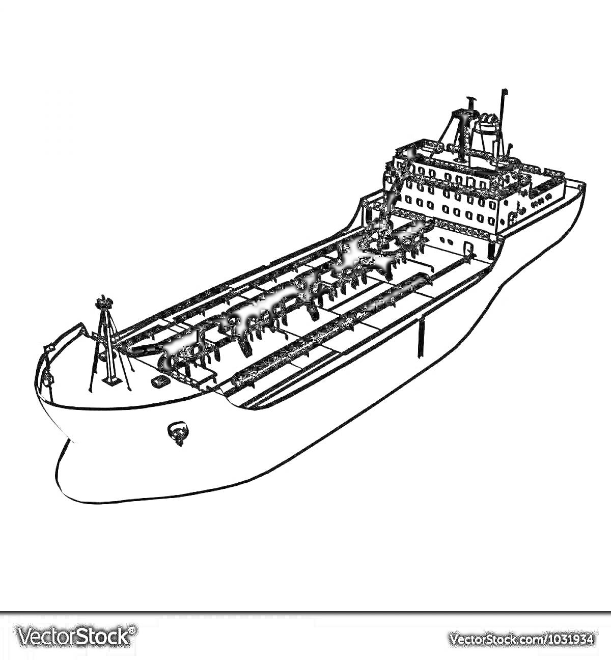 На раскраске изображено: Корабль, Судно, Мачта, Транспорт, Морской транспорт, Контейнеровоз